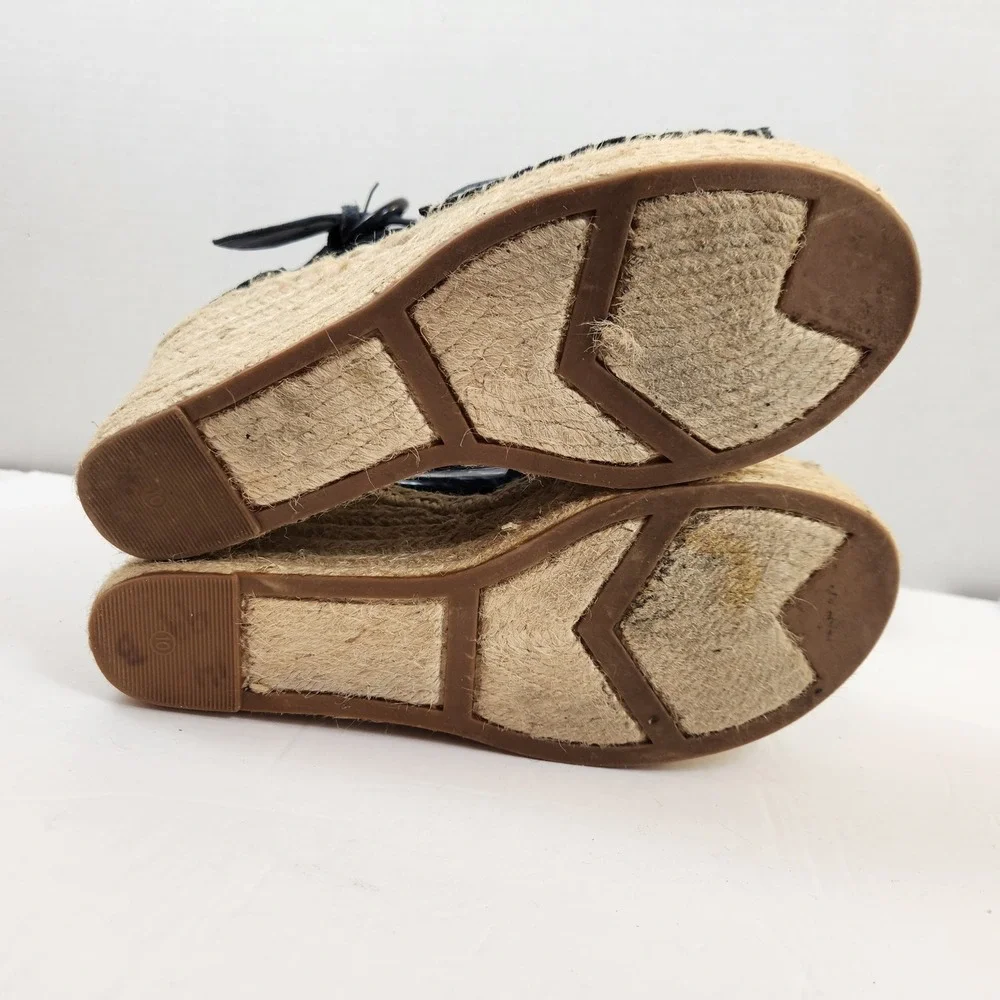 Marc Fisher Mlaida Blue Suede Espadrille Wedge Sandals Ankle Strap Womens Sz 10M